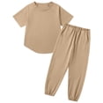 thumbnail image 4 of WELOIJEVBE Girls Summer Clothes Sets Casual Short Sleeve T-Shirt and Pants for Child Girls Girls Size Clothes 6-7 Years, 4 of 6