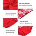thumbnail image 3 of Braguitas de cintura alta para mujer, bragas de algodón con rosas para mujer, ropa interior con cobertura total en la espalda, paquete múltiple de tallas grandes (XXXL), color rojo, 3 of 4