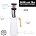 thumbnail image 6 of Thermal Coffee Carafe 68 Oz - Large Stainless Steel Insulated Carafe - 2 Liter Double Walled Vacuum Thermos Coffee and Beverage Dispenser with Tea Infuser and Strainer (White), 6 of 15