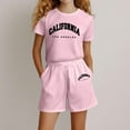 thumbnail image 2 of 2-Piece Outfit Girls Sports Top with Sports Trousers Short Activewear Casual Clothes​ 5-6 Years #Pink, 2 of 4