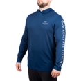 thumbnail image 5 of Realtree Men's Long Sleeve Hooded Fishing Shirt, Navy, UPF30+ Protection, Recycled Fabric, 5 of 6