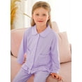 thumbnail image 6 of GYRATEDREAM 1-6T Toddler Baby Girl Two Piece Pajamas Set Long Sleeve Ruffle Button Down Cotton Pajamas Top Pants Sleepwear Clothes, 6 of 9