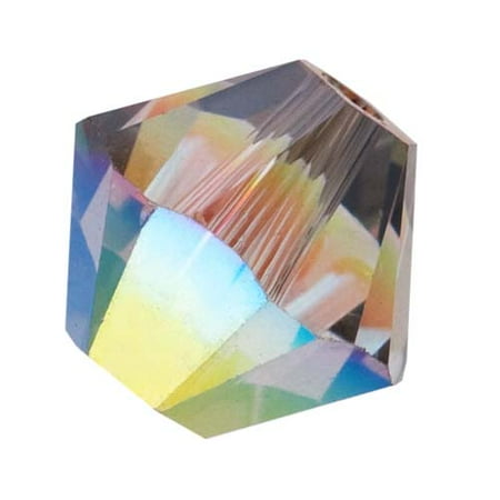 - Swarovski Crystal, #5328 Bicone Beads 4mm, 24 Pieces, Crystal AB Satin
