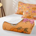 thumbnail image 4 of Homewish Halloween Spooky Animal Twin Quilt Set, Bow Pumpkin Star Twin Coverlet Set, Orange, 2pcs 1 Bedspread and 1 Pillowcase, 4 of 7