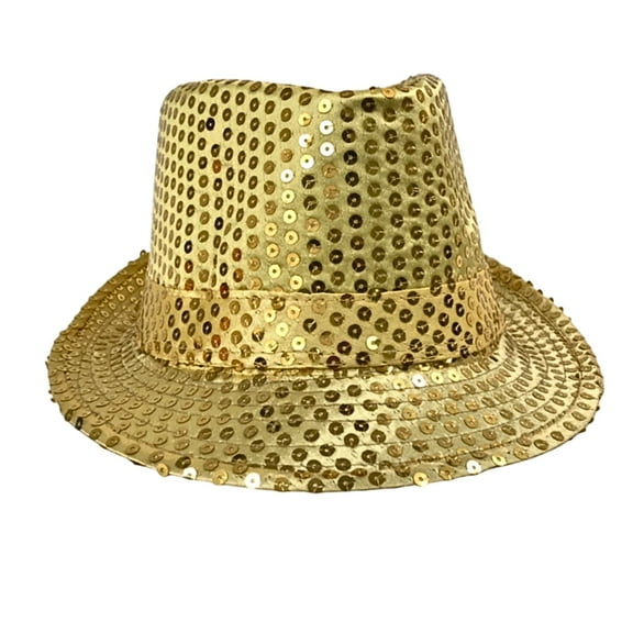 Gold Sequin Fedora Hat (Each)