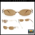 thumbnail image 2 of Womens Narrow Rectangle Cat Eye Retro Gothic Diva Sunglasses Peach - Brown, 2 of 8