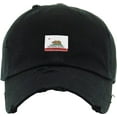 thumbnail image 3 of California Republic Flag Black Vintage Distressed Dad Hat Baseball Cap, 3 of 4