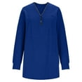 thumbnail image 6 of ylioge XL-5X Plus Size Sweatshirts for Women with Zipper V Neck Long Sleeve Tops Womens Casual Solid Color Pullover Going-Out Work Tunic Top, 6 of 6