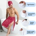 thumbnail image 5 of Colevkie Men's 2 Pcs Bath Wrap Set-Bath Skirt and Towel Soft Adjustable Beach Towel Quick Drying for Home Bathroom Sauna Travel Portable Absorbent Printed Simple Style Pattern, 5 of 7