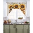 thumbnail image 2 of Leopard Sunflowers Kitchen Swag Valances for Windows, Vintage Glass Bottle Bow Swag Valances Curtains for Living Room, Rod Pocket Window Treatments for Bathroom, Bedroom, Cafe, 56"x36", 2 of 6