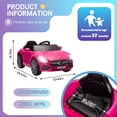 thumbnail image 5 of Licensed Benz CLS 350 12V Electric Ride on Car with Bluetooth Music, LED Lights, Spring Suspension, Toddler First Car, Battery Powered Electric Vehicle with Parent Remote Control (Pink), 5 of 7