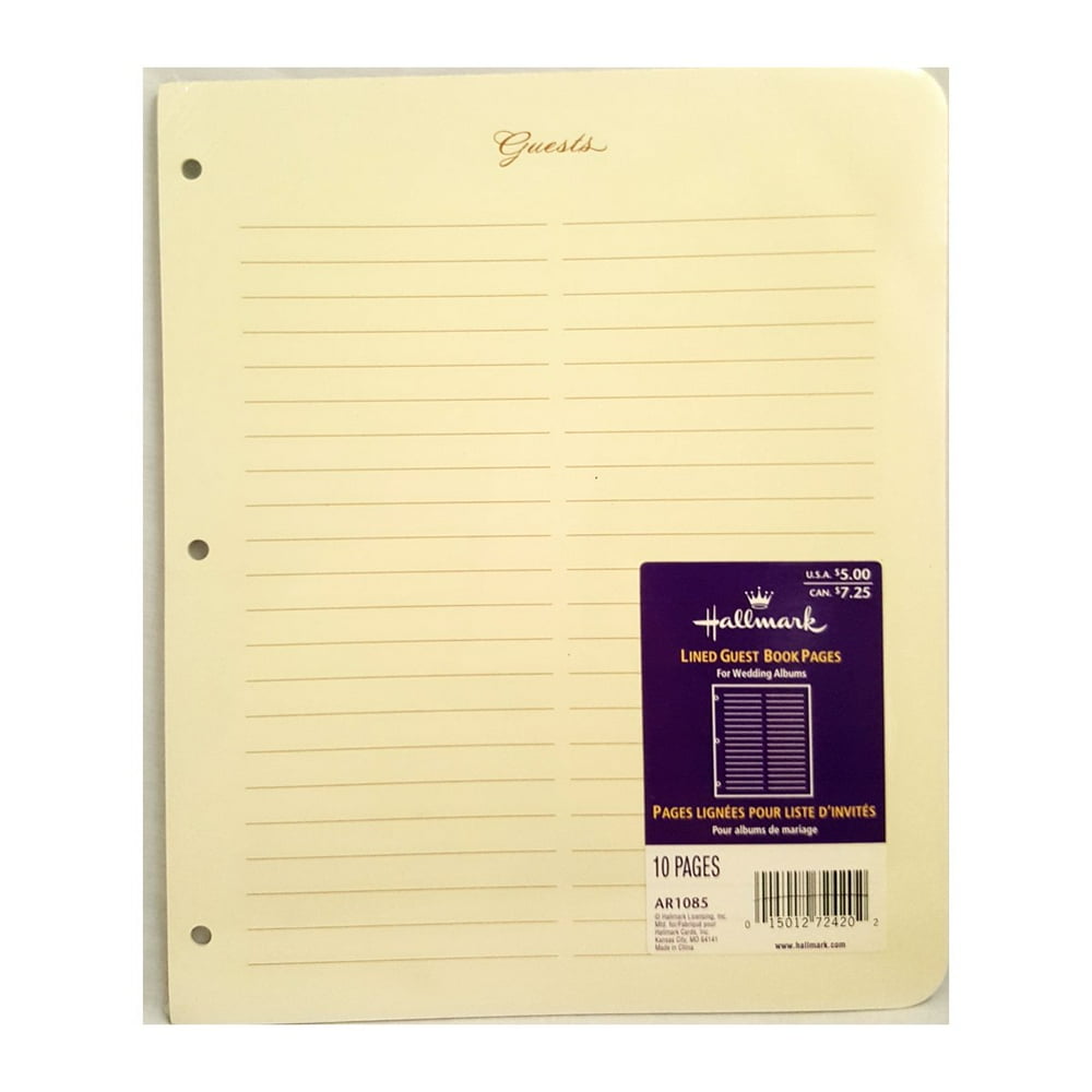 Hallmark Lined Guest Book Pages For Wedding Album AR1085