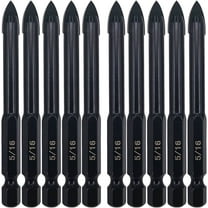 Hymnorq 5/16" Masonry Hex Shank Drill Bits 10pc Pack, Carbide Tipped Spear Cutter for Glass and Tile