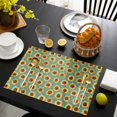 thumbnail image 3 of Turquoise Sunflowers Fall Placemats Set of 12, Thanksgiving Botanical Floral Placemats for Dining Table, Place Mats for Kitchen Tabletop, Waterproof Wipeable Dining Table Mats Set, 3 of 9
