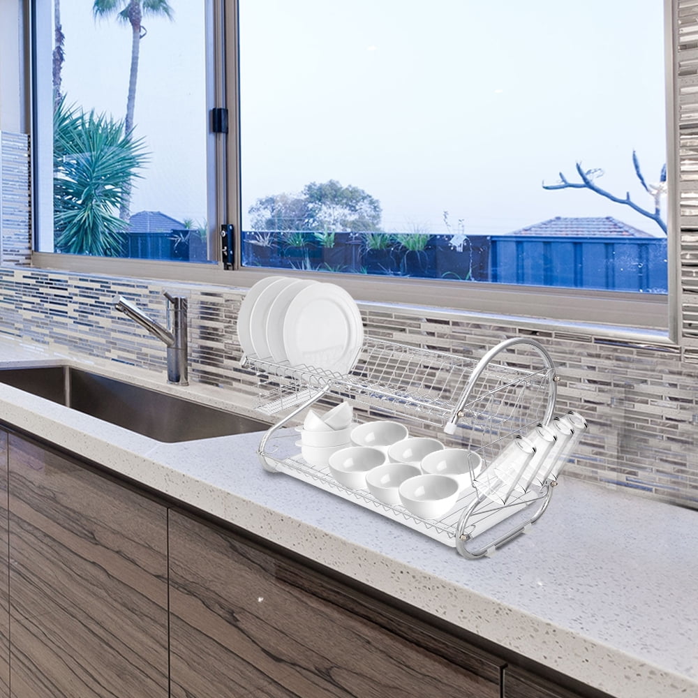 Private Jungle Multifunctional S-shaped Dual Layers Bowls & Dishes & Chopsticks & Spoons Collection Shelf Dish Drainer Private Jungle Multifunctional S-shaped Dual Layers Bowls & Dishes & Chopsticks & Spoons Collection Shelf Dish Drainer