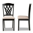 thumbnail image 4 of Baxton Studio Delilah Modern and Contemporary Sand Fabric Upholstered and Dark Brown Finished Wood 2-Piece Dining Chair Set, 4 of 7