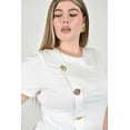 thumbnail image 4 of Blusa asimetrica con botones Roman Fashion /Tallas Extras, 5124 (Blanco) blanco 36, 4 of 7