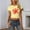 Yellow, variant on Women's T-Shirts Floral Print Short Sleeve Crop Tops for Teens and Women Casual Summer Style