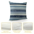 thumbnail image 4 of PIKWEEK  Stripe Pillow Case Jacquard Square Decorative Throw Cushion Cover Pillowcase with Invisible Zipper for Bed (Navy Blue), 4 of 5