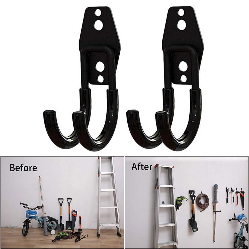 Ladder Garage Shed Bikes Tools Garden 6 x Assorted Storage Hooks Wall Mounted