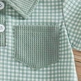 thumbnail image 4 of Splozh Baby Bodysuit Girl Baby Boy Clothes Knit Button Up Shirt Romper Short Sleeve Bodysuit Outfit Green,6-12 Months, 4 of 7