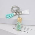 thumbnail image 2 of pstuiky Llavero con borla verde, colgante de cristal, lámina dorada, joyería de piedra, colgante, bolso, llavero, 2 of 2