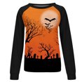 thumbnail image 4 of Tops casuales de cuello redondo de manga larga con estampado de Halloween para mujer Pompotops FGAJ4324, 4 of 4