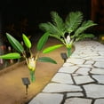 thumbnail image 5 of 2-Pack Solar Christmas Tree Lights Outdoor, 25" Prelit Artificial Palm & Banana Plants with 8 Lighting Modes, Pathway Spike for Yard, Patio, Garden Xmas Decor, 5 of 6