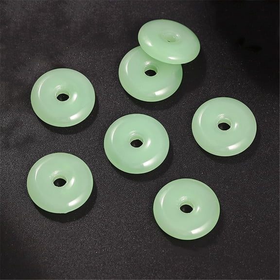 Yazoeia 100 Pcs Perles en Pierre Précieuse Imitation Jade de 20 mm pour Fabrication de Bijoux, Perles Intercalaires Naturelles en Macramé en Vrac avec Boucle « Lucky Peace » Chinoise pour Fabrication de Bijoux DIY Fabrication de Bracelets et de Colliers
