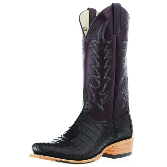 Horsepower Boots Mens Horsepower Top Hand Black Caiman Belly 13 Violet Top Black 8.5 D