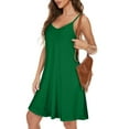 thumbnail image 6 of Jzuxvd Womens Spaghetti Strap Dress Summer Dresses Beach Cover Ups Casual Sundresses with Pockets Dark Green M, 6 of 7