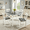 Grey+White, variant on BSHTI 5-Piece Counter Height Dining Table Set – 34.5" Kitchen Square Table with 4 Chairs, X-Back Design, Linen Upholstery 4 Chair Dining Table Set, Solid Wood Frame, Grey+White
