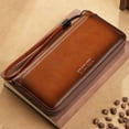 thumbnail image 3 of TAZAG wallet long men's genuine leather hand cell phone bag dual-use long clip zipper wallet, 3 of 7