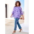 thumbnail image 3 of Roaman's Women's Plus Size Blouson Sleeve Overlay Blouse, 3 of 4