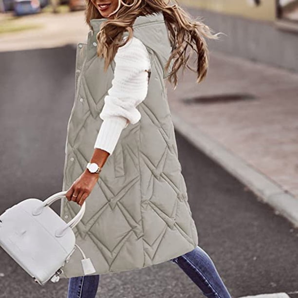 ICHUANYI Liquidación Chaqueta Casual para Mujer Abrigo sin Mangas con Cremallera cálida para Mujer Abrigo con Capucha Tops Chaleco ICHUANYI WER202308250437
