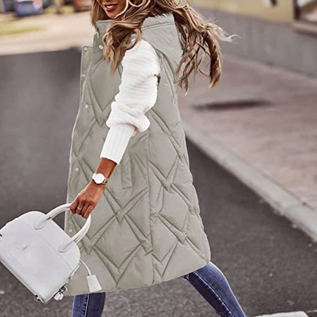 Veste Décontractée pour Femmes, Chaude, Sans Manches, à Capuche, Gilet