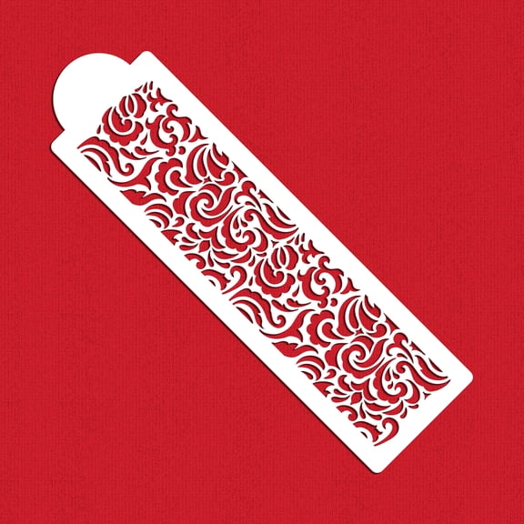 Designer Stencils C528 Contemporary Filigree Cake Stencil Side, Beige/semi-transparent