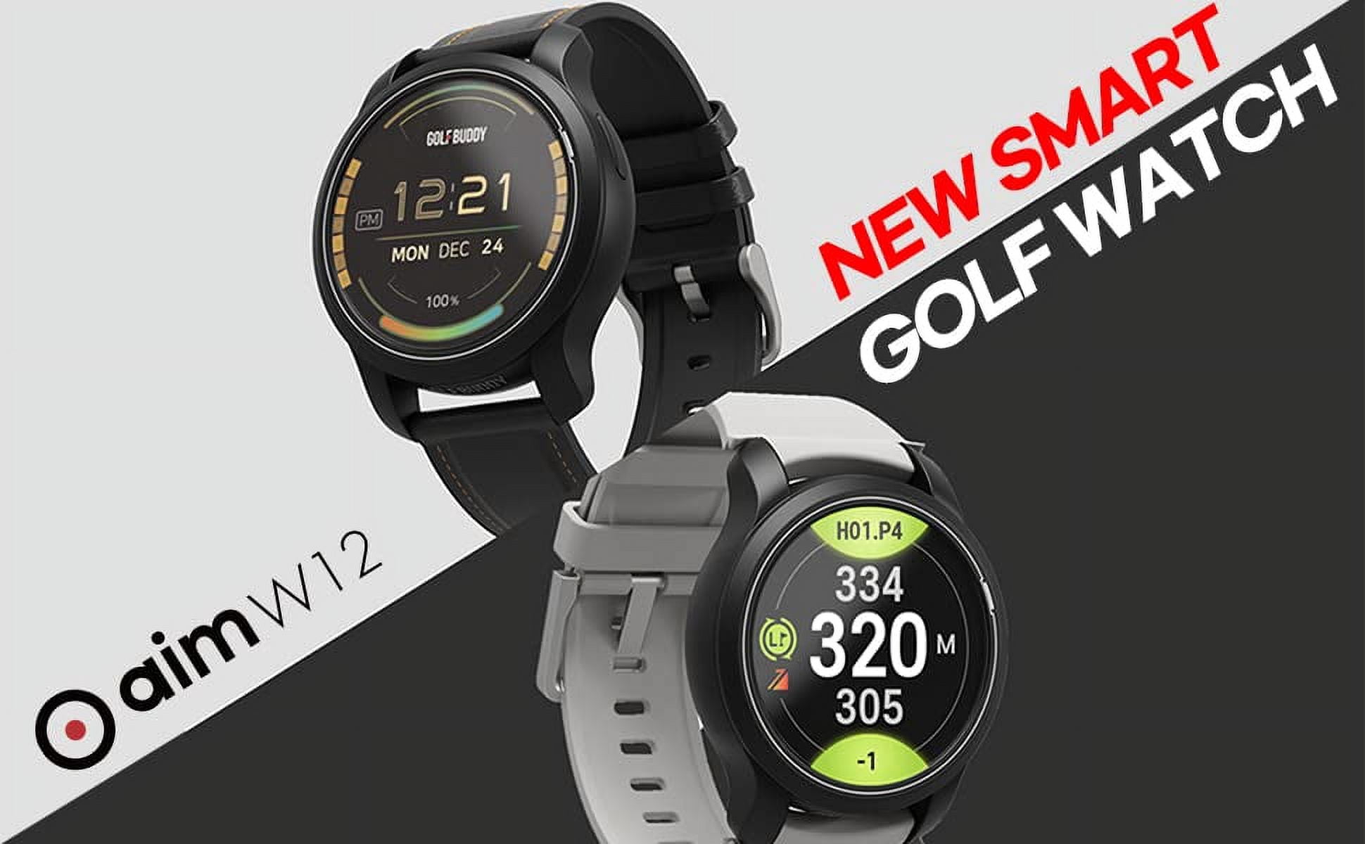 Оpen Box GolfBuddy Aim W12 Golf GPS Watch, Touchscreen, Hole
