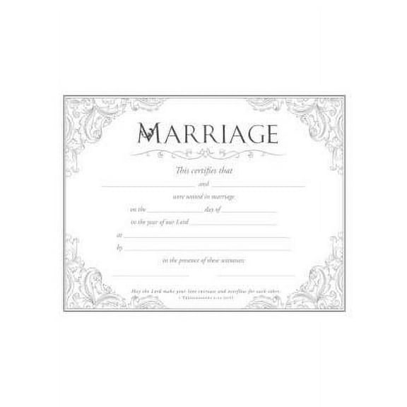 Marriage Certificate (Pk of 6) - Premium, Silver Foil Embossed (Other)