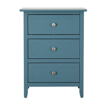 Passion Furniture Indoor Home Office Decortative Small Safe Storage Bedroom / Living Room End Table - Teal