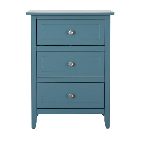 Passion Furniture Indoor Home Office Decortative Small Safe Storage Bedroom / Living Room End Table - Teal