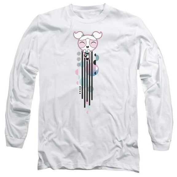 Powerpuff Girls Bubbles Streak Long Sleeve Adult 18/1 T-Shirt White