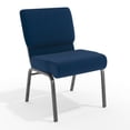 thumbnail image 3 of Flash Furniture 21''W Stacking Church Chair in Navy Blue Fabric - Silver Vein Frame, 3 of 14