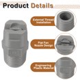 thumbnail image 3 of Uxcell 5 Pack Flat Fan Spray Tip, 110 Degree 0.91mm Orifice Diameter 1/4 Inch Male Thread Fan Shaped Plastic Sprayer Gray Nozzle for Agricultural Industrial Equipment Irrigation Cooling, 3 of 6