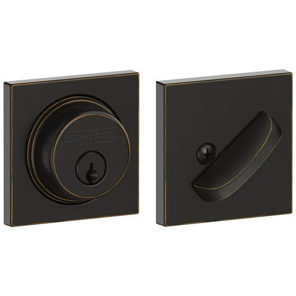 Schlage B60n-Col Single Cylinder Keyed Entry Grade 1 Deadbolt - Bronze