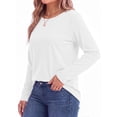 thumbnail image 3 of MOSHU 3 Pack T Shirts for Women Crew Neck Plus Size Women Shirts Long Sleeve Tees Casual Basic Fall Tops, 3 of 9