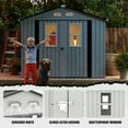 thumbnail image 3 of Villeston 8x8 Outdoor Storage Shed with four daylight Windows Lockable Doors,White, 3 of 6
