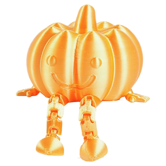 3D Articulated Sitting Pumpkin Statue for Halloween Fall Home Garden Kitchen Table Model Decorative Figurine Topadorn