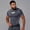 Gray, variant on YA Summer New Men's Tight T-shirt Jogger Sports and Fitness Running Training Quick-Drying Short Sleeve