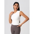 thumbnail image 5 of IDOPIP Women Twist Back Workout Top with Built in Bra Cap Sleeve Pilates Yoga Crop Open Back Sports Top Athletic Gym Tight Shirt, 5 of 7